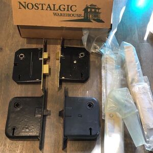 Vintage mortise lock set 2 re-pops 2 original, no keys